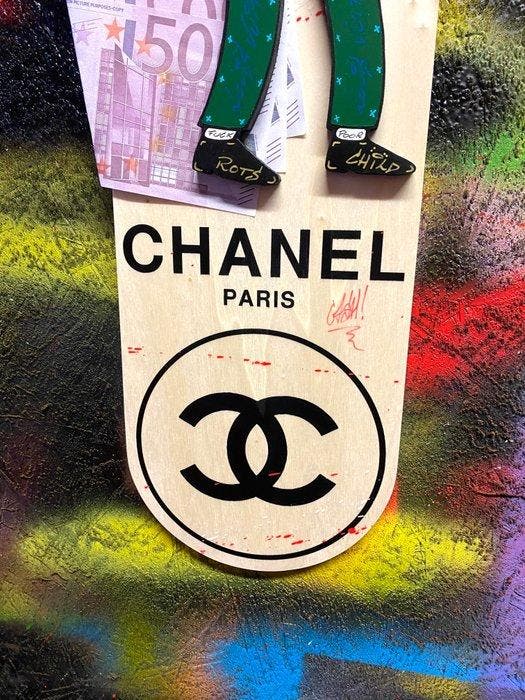 CASH - GORILLA BURNS CHANEL CASH !, Antiek en Kunst, Kunst | Schilderijen | Modern