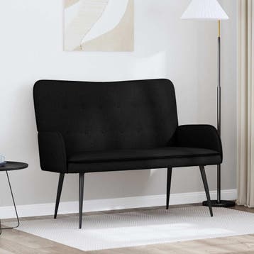 vidaXL 2-Zits Sofa Zwart 115 x 61 x 87 cm Stof, Huis en Inrichting, Verzenden, Nieuw