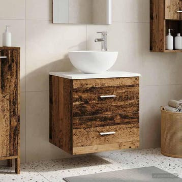 vidaXL Wandgemonteerde Waskom Vanity Oud hout 49,5 x 35 x 63, Verzenden