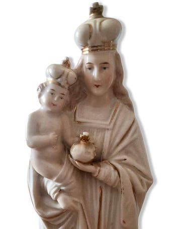 sculptuur, Madonna con Bambino - 32 cm - Porselein
