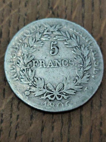 Frankrijk. Napoléon I (1804-1814). 5 Francs 1806-L, Bayonne, Postzegels en Munten