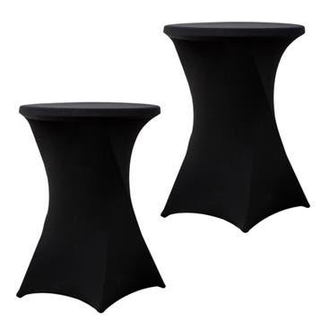 Set Van 2 Stuks! Statafelrok Zwart 80 CM Alora Tafelrok Voor, Nieuw, Alora