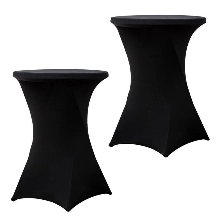 Set Van 2 Stuks! Statafelrok Zwart 80 CM Alora Tafelrok Voor, Tuin en Terras, Hand-tuingereedschap, Nieuw