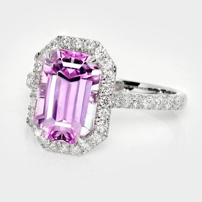 Zonder minimumprijs - Ring - 14 karaat Witgoud, HRD 4,85 ct, Handtassen en Accessoires, Ringen