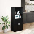 vidaXL Keukenkast 57x41,5x131,5 cm bewerkt hout zwart, Verzenden, Nieuw