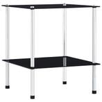 vidaXL Kastje 2-laags 40x40x47 cm gehard glas zwart, Verzenden, Nieuw