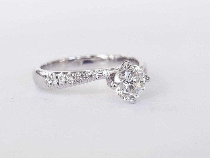 Verlovingsring - 18 karaat Witgoud - 0.96ct. tw. Diamant, Bijoux, Sacs & Beauté, Bijoux anciens