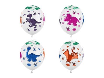 Dinosaurus Ballonnen Gekleurd 30cm 6st, Verzenden, Nieuw