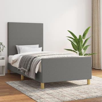 vidaXL Bedframe zonder matras 80x200 cm stof donkergrijs, Verzenden