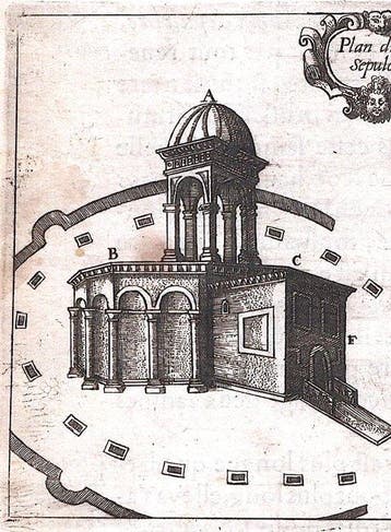 Israël - Jeruzalem, Heilige Graf; Henri de Beauvau - Plan du