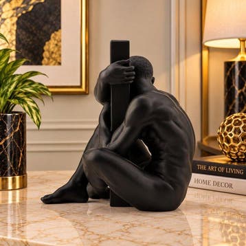 Beeldje - Abstract Sitting Man Sculpture Interior Décor -