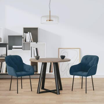 vidaXL Eetkamerstoelen 2 st fluweel blauw, Verzenden, Nieuw