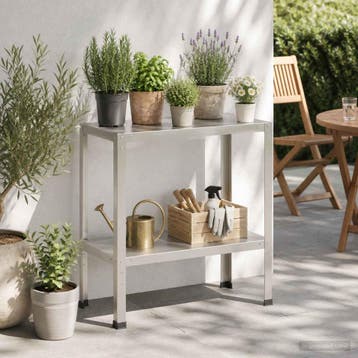 vidaXL Planttafel 100 x 40 x 80 cm Roestvrij staal zilver, Tuin en Terras, Hand-tuingereedschap, Verzenden, Nieuw