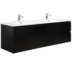 Badkamermeubel Set Angela 160cm Mat Zwart Badmeubel, Verzenden