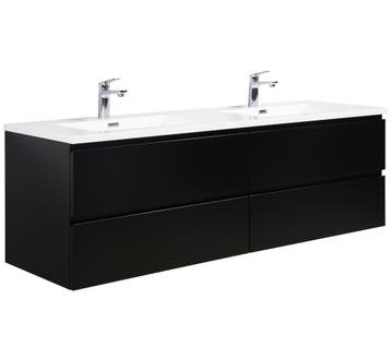 Badkamermeubel Set Angela 160cm Mat Zwart Badmeubel, Huis en Inrichting, Badkamer | Badkamermeubels, Verzenden, Nieuw