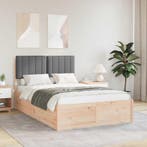 vidaXL Bedframe met Gevoerde Hoofdbord Donkergrijs 120 x 200, Verzenden, Nieuw