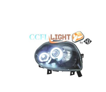 Phares Pour Renault Clio II 98-01 Angel Eyes Fond Noir, Verzenden