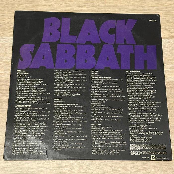 Black Sabbath - Master Of Reality - 1st Italian pressing -, Cd's en Dvd's, Vinyl Singles