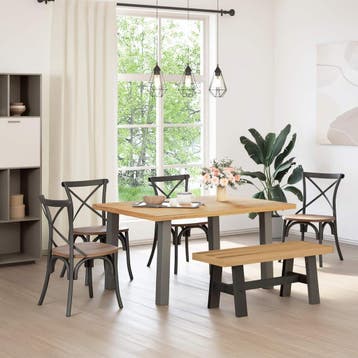 vidaXL Eetbank NOAIN 120 x 41 x 45 cm Massief grenenhout, Huis en Inrichting, Verzenden, Nieuw