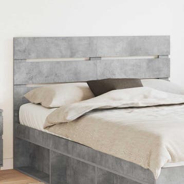 vidaXL Hoofdbord Beton Grijs Bewerkt hout, Verzenden