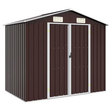 vidaXL Tuinschuur 205x129x183 cm gegalvaniseerd staal bruin, Tuin en Terras, Verzenden, Nieuw