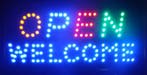 OPEN welkom lamp LED verlichting reclame bord lichtbak #A, Verzenden, Nieuw