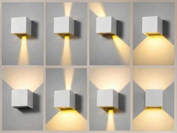 (20x) 7W LED wit Wandlamp Kubus duo licht..., Huis en Inrichting, Nieuw