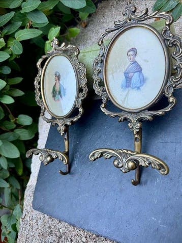Set kapstokhaken (2) - Messing - Rococo