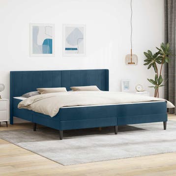 vidaXL Bedframe met matras met hoofdeinde Blauw 180 x 200 cm, Verzenden, Nieuw