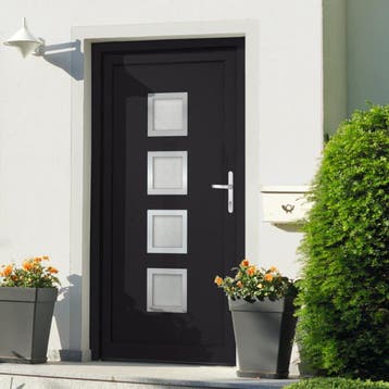 vidaXL Voordeur 98x208 cm PVC antracietkleurig, Verzenden, Nieuw