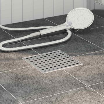 vidaXL Dot doucheafvoer Zilver 15 x 15 cm Roestvrij staal, Doe-het-zelf en Bouw, Sanitair, Verzenden, Nieuw