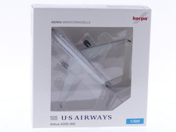 Schaal 1:500 Herpa 507554 US Airways Airbus A330-300 Reg...., Ophalen of Verzenden, Zo goed als nieuw