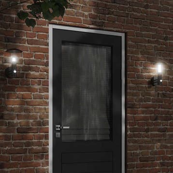 vidaXL Buitenwandlamp met sensor roestvrij staal zwart, Verzenden