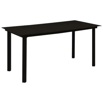 vidaXL Tuintafel 150x80x74 cm staal en glas zwart, Tuin en Terras, Tuintafels, Verzenden, Nieuw