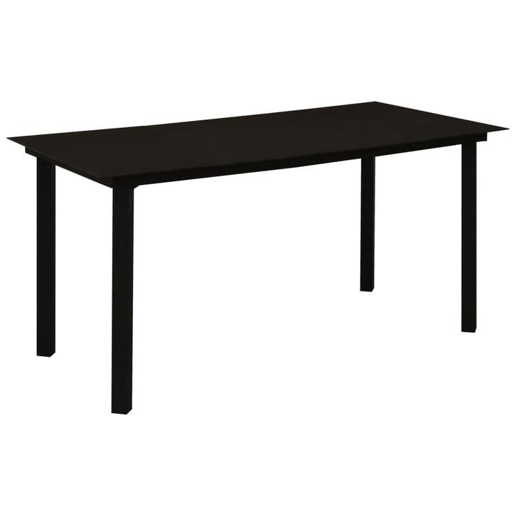 vidaXL Tuintafel 150x80x74 cm staal en glas zwart, Tuin en Terras, Tuintafels, Nieuw, Verzenden