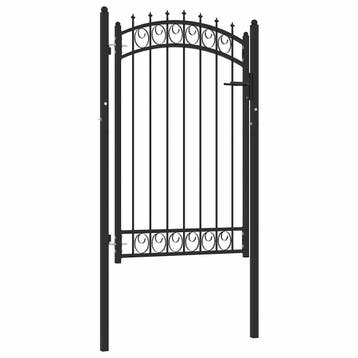 vidaXL Poort met speerpunten 100x150 cm staal zwart, Tuin en Terras, Verzenden, Nieuw