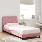 vidaXL Bedframe zonder matras fluweel roze 80x200 cm, Verzenden, Nieuw