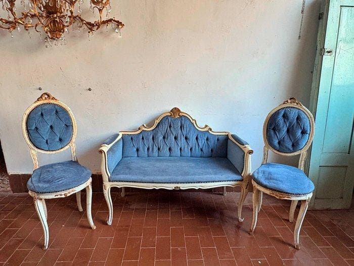 Fauteuil - Bois - Ensemble salon, Antiek en Kunst, Antiek | Overige Antiek