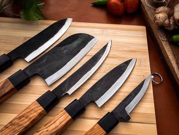 other - Keukenmes - Kitchen knife set - 703 - Staal, Hout,