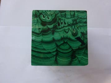 malachiet Kubus - Hoogte: 7,5 cm - Breedte: 7,5 cm- 1600 g -, Verzamelen