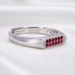 Zonder minimumprijs - Ring Verguld Robijn - Diamant - 18k, Nieuw