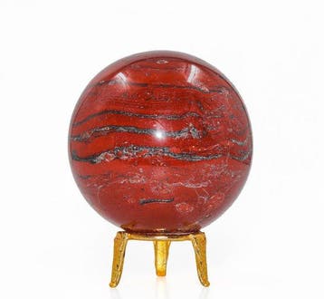 Sphère de jaspe rouge naturel de 95 mm – boule de cristal