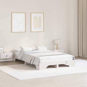 vidaXL Bedframe Wit 140 x 190 cm Massief grenenhout, Verzenden, Nieuw