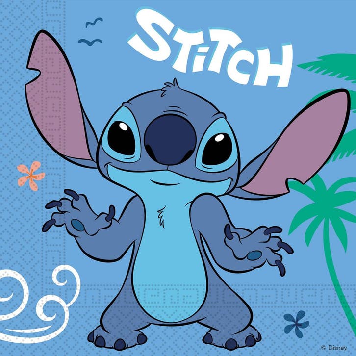 Stitch Servetten Twee Laags 33cm 20st, Hobby en Vrije tijd, Feestartikelen, Nieuw, Verzenden