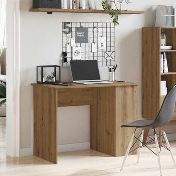 vidaXL Bureau 100x55x75 cm bewerkt hout artisanaal, Verzenden