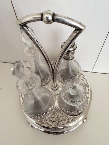 Antique Continental Silver (830) Cruet / Condiment Stand
