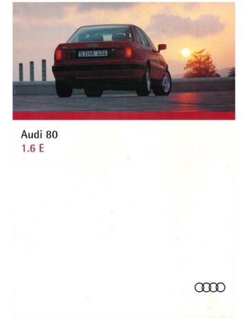 1994 AUDI 80 1.6 E BROCHURE DUITS, Livres