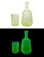 Verreries de Scailmont - Rare ensemble carafe et verre -