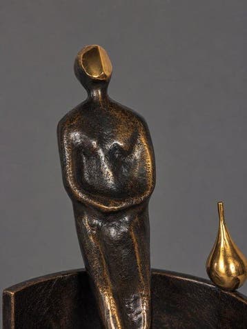Boud Ceysens - Beeld, sculptuur met verguld element - 16.3, Antiek en Kunst