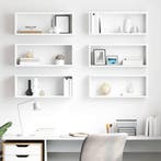 vidaXL Wandschappen kubus 6 st 60x15x23 cm spaanplaat wit, Verzenden, Nieuw